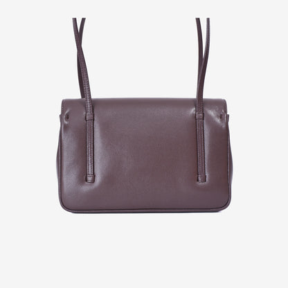 Chanel 26P Preppy Flap Small Bag in Brown Calfskin Leather with Gold Hardware back view