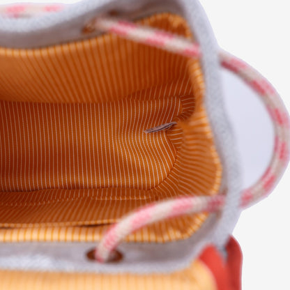 Hermès Animaux Blocks Backpack in Granit Herringbone Wool Canvas interior view