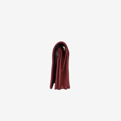 Chanel Boy Wallet on Chain in Burgundy Caviar Leather with Gold Hardware