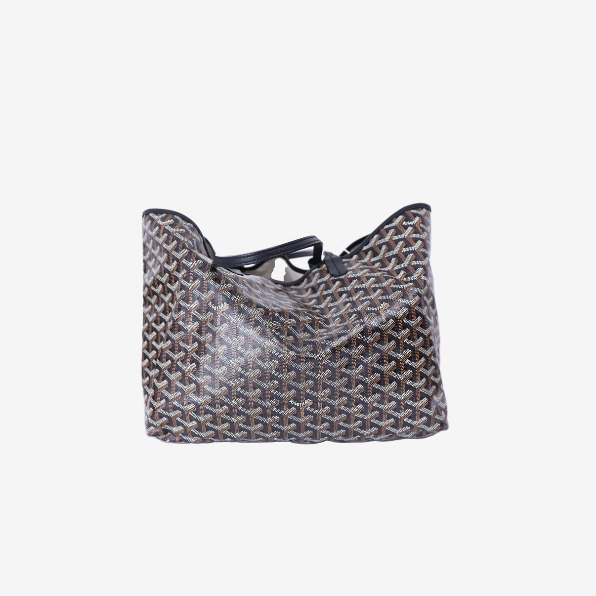 Goyard Saint Louis PM Tote in Black Goyardine Canvas Leather with Palladium Hardware back view