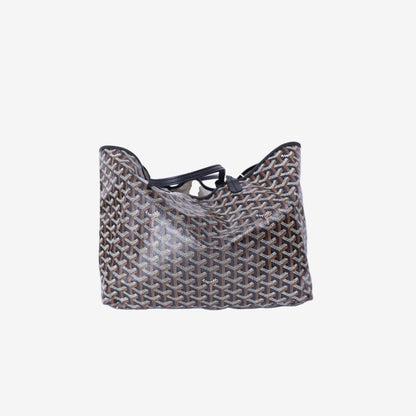 Goyard Saint Louis PM Tote in Black Goyardine Canvas Leather with Palladium Hardware back view