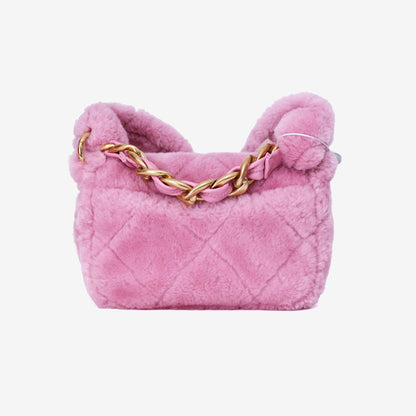 Chanel 22 Pink Shearling Flap Bag in Pink Shearling Lambskin Leather with Gold Hardware (Contact to Enquire)