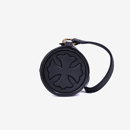 Chrome Hearts Grinds Cemetery Cross Tube Bag in Black Calfskin In Silver Hardware side view