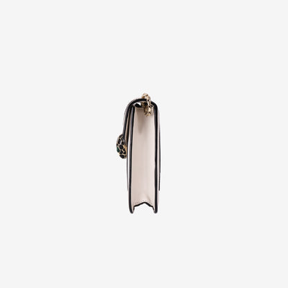 Bvlgari Serpenti Forever Shoulder Bag in White Agate Calfskin Leather
