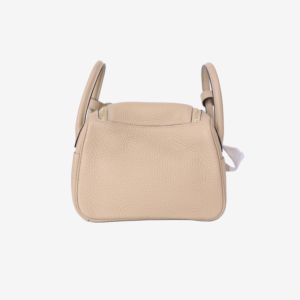 Hermès Mini Lindy in Trench Clemence Leather with Gold Hardware back view