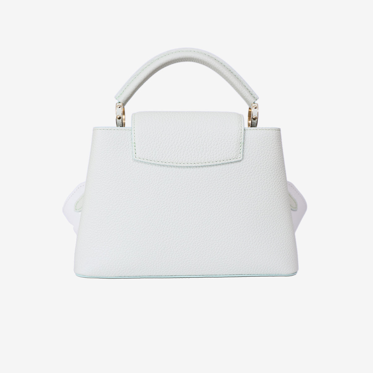 Louis Vuitton Capucines BB in Light Green Taurillon Leather with Gold Hardware back  view