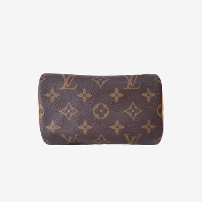 Louis Vuitton Nano Speedy in Brown Monogram Coated Canvas/Cowhide Leather with Gold Hardware