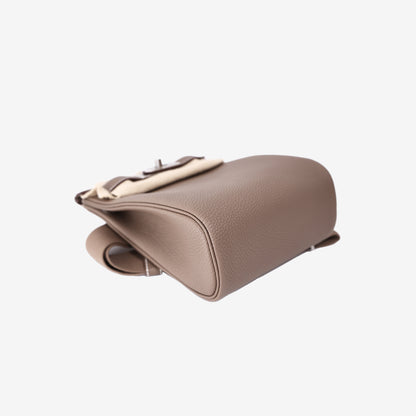 Hermès HAC à Dos 18 in Etoupe Togo Leather with Palladium Hardware