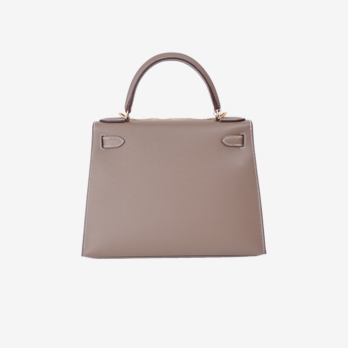Hermès Kelly 28 in Etoupe Epsom Leather with Gold Hardware back view