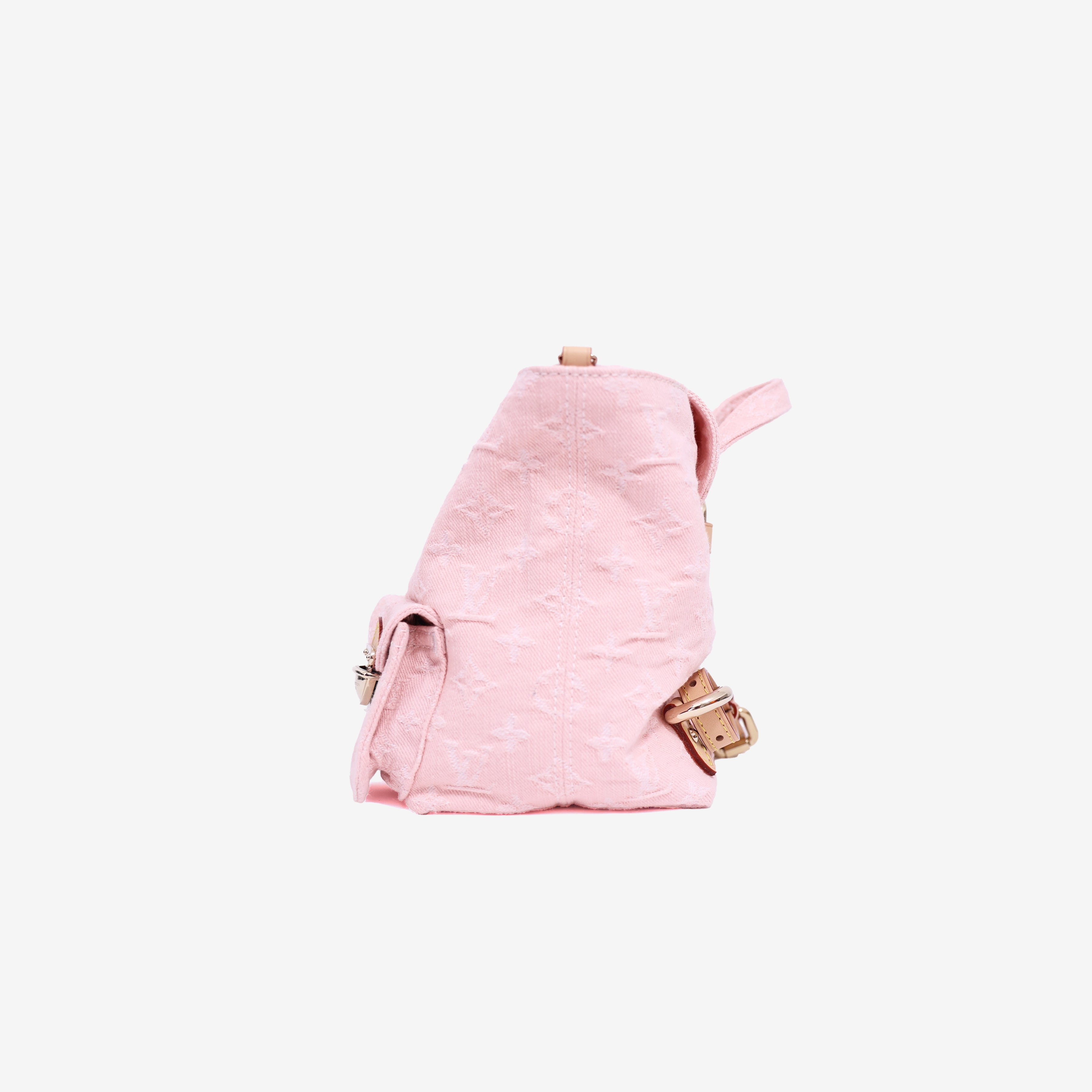 Louis Vuitton Venice Backpack in Washed Pink Denim side view