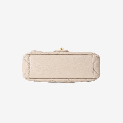 Chanel Sweetheart Flap Bag in Beige Caviar Leather with Gold Hardware