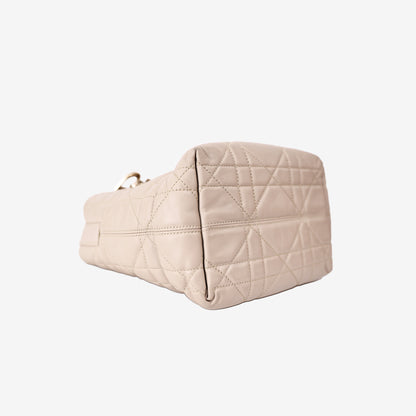Dior Toujours Tote Bag in Beige Calfskin Leather with Gold Hardware