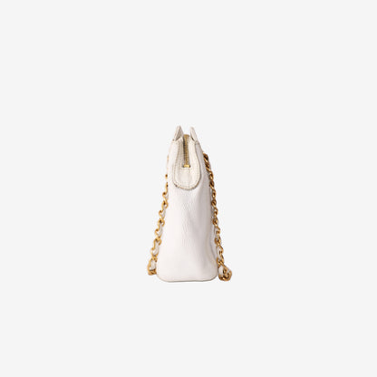 Chanel LAX Chain Tote Bag in White Caviar Leather with Gold Hardware