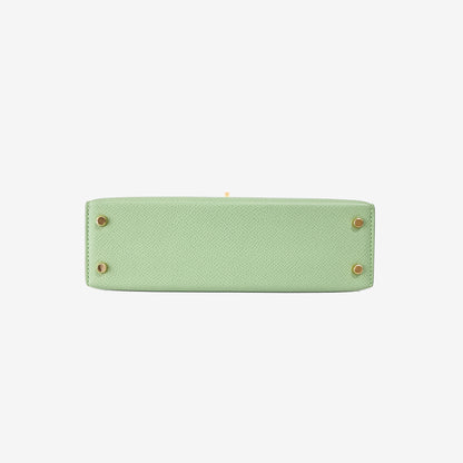 Hermès Mini Kelly 20 in Vert Criquet Epsom Leather with Gold Hardware