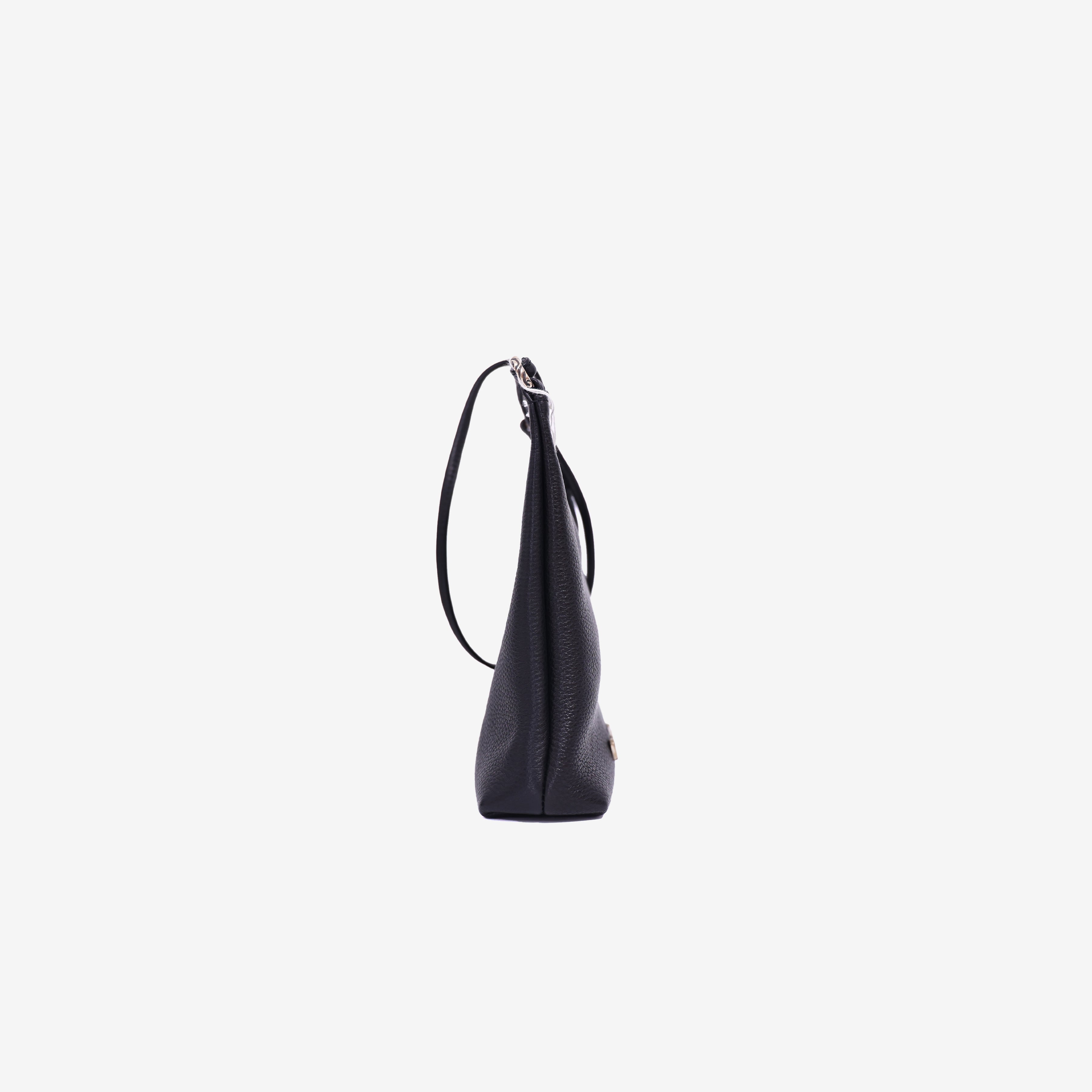 Chrome Hearts Viv Dagger Shoulder Bag in Black Calf Leather with Silver Hardware side view