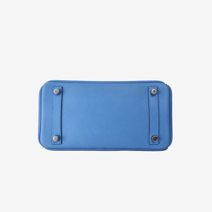Hermès Birkin 25 in Bleu Swift Leather with Palladium-Plated Hardware