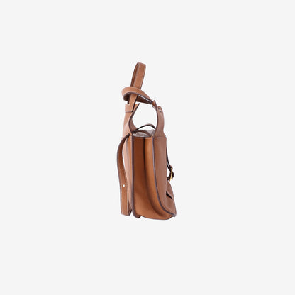 Hermès Halzan 31 Bag in Gold Clemence Leather with Gold Hardware