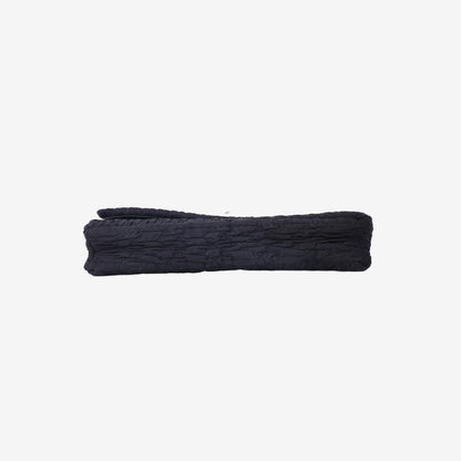 Miu Miu Crystal Shoulder Clutch Bag in Black Fabric with Silver Hardware