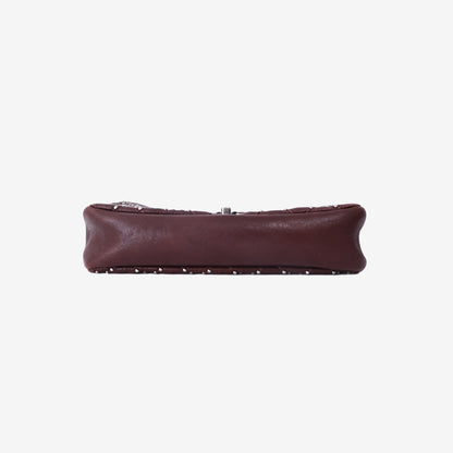 Chanel Paris-Dallas Metal Beauty Flap Bag in Burgundy Calfskin Leather with Silver Hardware