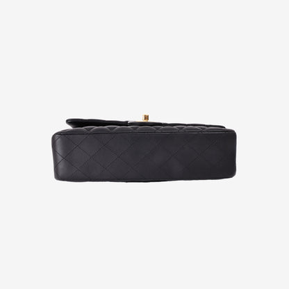 Chanel Classic Flap Bag Medium in Black Lambskin with Gold Hardware