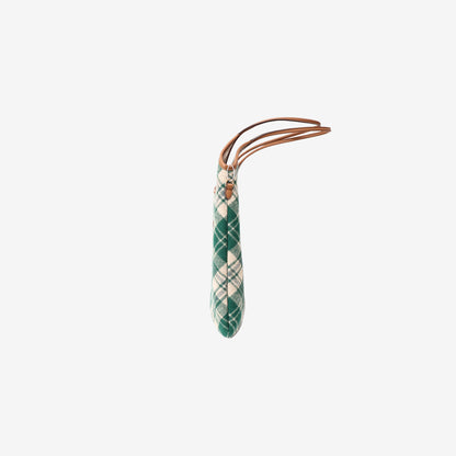 Miu Miu Ivy Tartan Tote in Green Canvas with Leather Trim