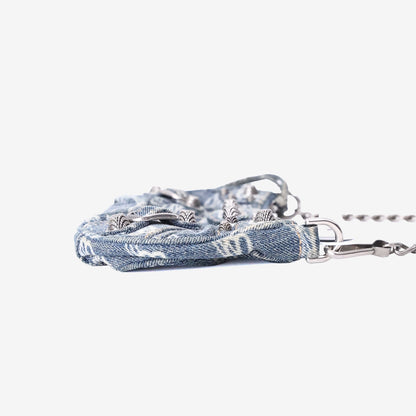 Balenciaga Le Cagole Mini Denim Bag in Blue Cotton Denim with Silver Hardware