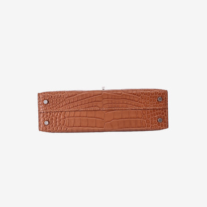 Hermès Mini Kelly 20 in Gold Alligator Leather with Palladium Hardware