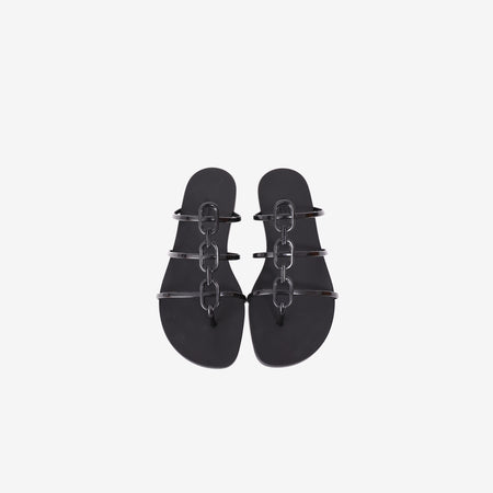 Hermès Mykonos Sandals in Black Rubber (Size 36)