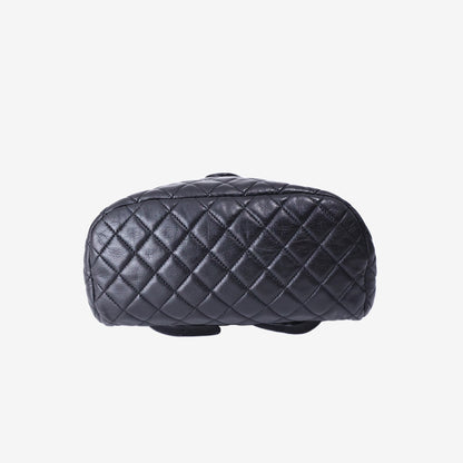 Chanel Urban Spirit Backpack in Black Lambskin Leather with Silver Hardware