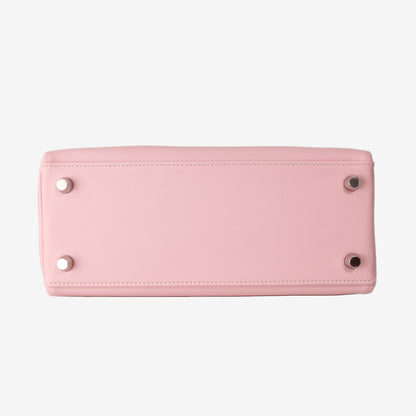 Hermès Kelly 25 in Rose Sakura Swift Leather with Palladium-Plated Hardware
