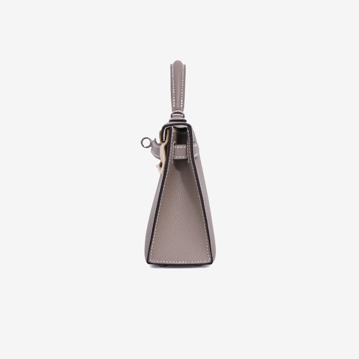 Hermès Mini Kelly 20 in Gris Foncé Epsom Leather with Palladium Hardware side view