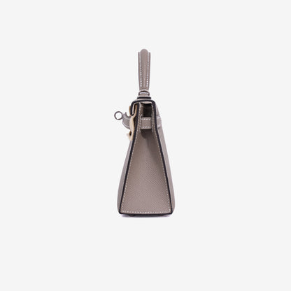Hermès Mini Kelly 20 in Gris Foncé Epsom Leather with Palladium Hardware side view