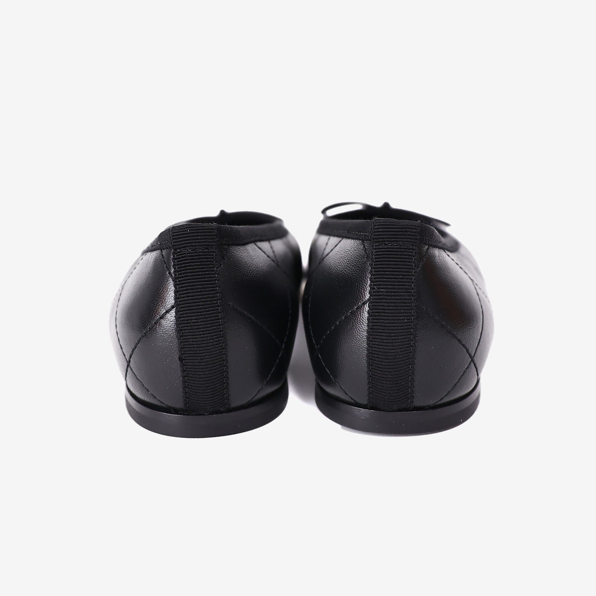 Chanel Coco Beach Cambon Black and White CC Logo Ballet Flats in Lambskin (Size 39.5) back view