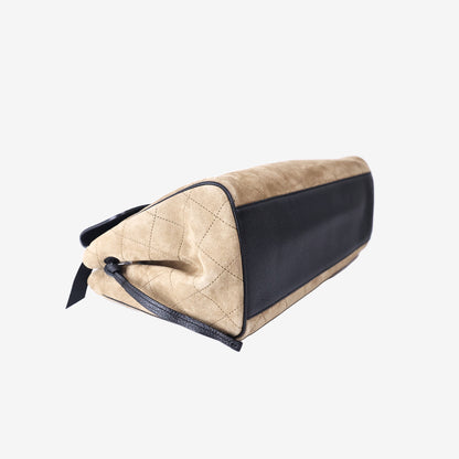 *PRISTINE* Chanel 26A Tote in Dark Beige & Black Suede & Grained Calfskin with Gold Hardware (AS6428-B25073-UB321)