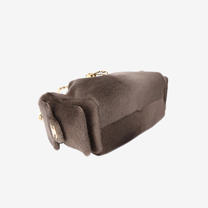 Chanel 26A Matthieu Blazy 25 Mini Hobo Bag in Khaki Pony Hair with Gold Hardware (Contact to Enquire)