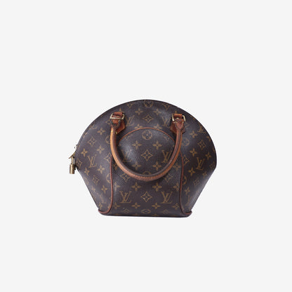 Louis Vuitton Ellipse PM Bag in Brown Monogram Coated Canvas with Gold Hardware