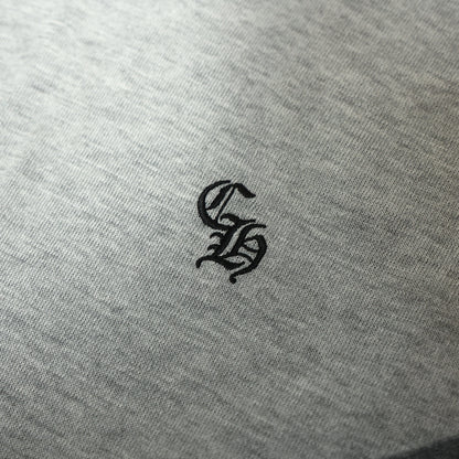 Chrome Hearts Cross Patch Embroidered Silk Raglan Long Sleeve Tee in Grey (Size XL)