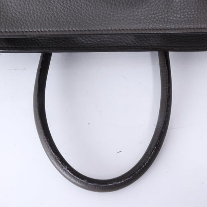 Prada Vitello Daino Leather Top Handle Tote Bag in Grafite Calfskin Leather with Shoulder Strap