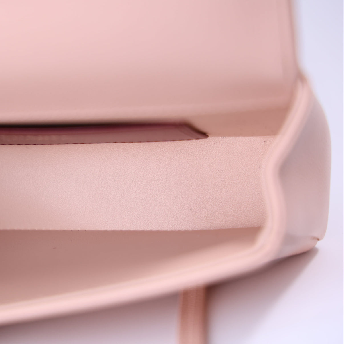 Chanel 26P Preppy Flap Mini Bag in Light Pink Calfskin Leather with Gold Hardware interior view