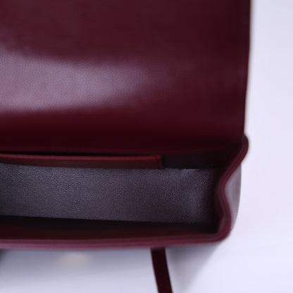 Chanel 26P Preppy Flap Mini in Dark Burgundy Calfskin Leather with Gold Hardware interior view