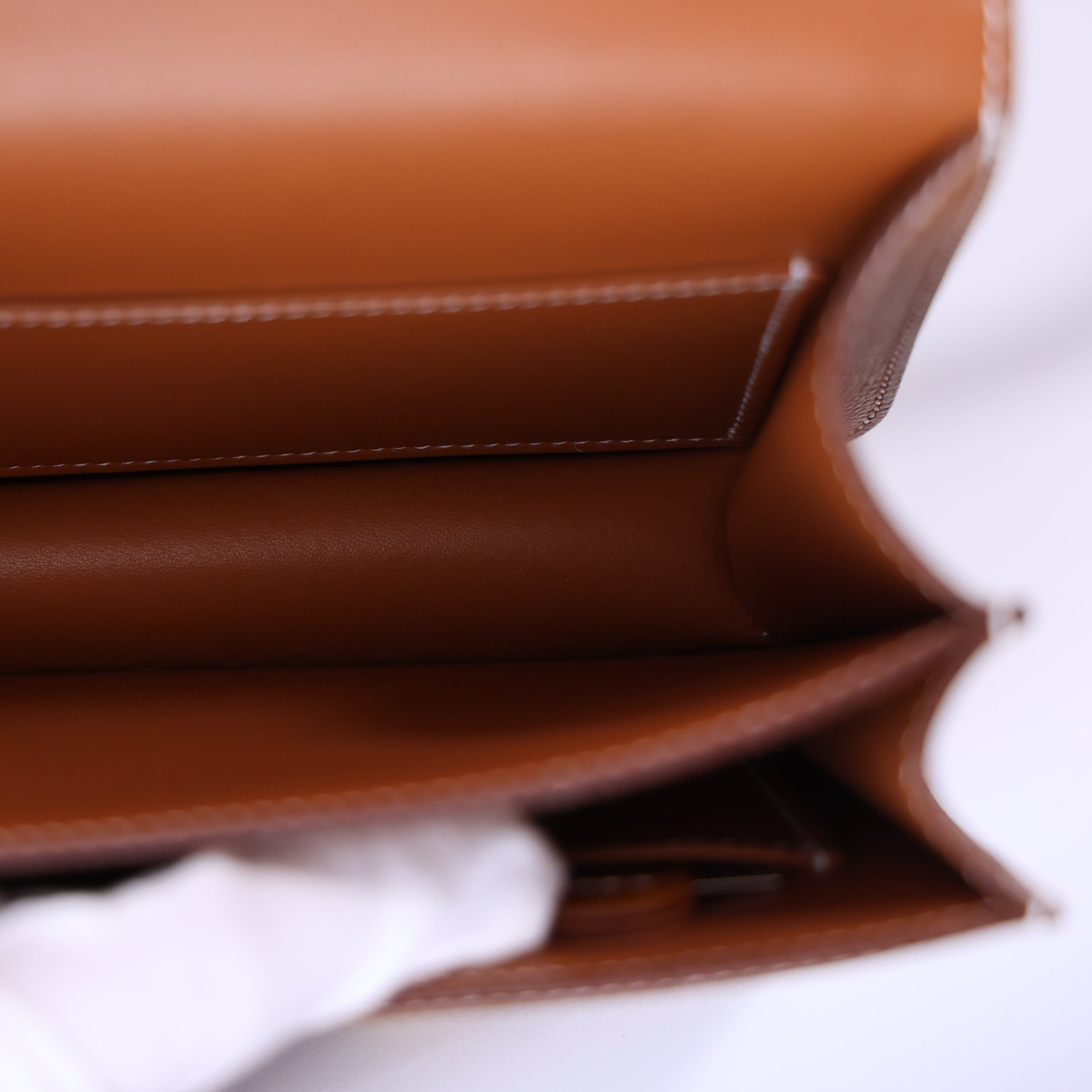 Hermès Constance 18 in Gold Epsom Leather with Gold Hardware interior view