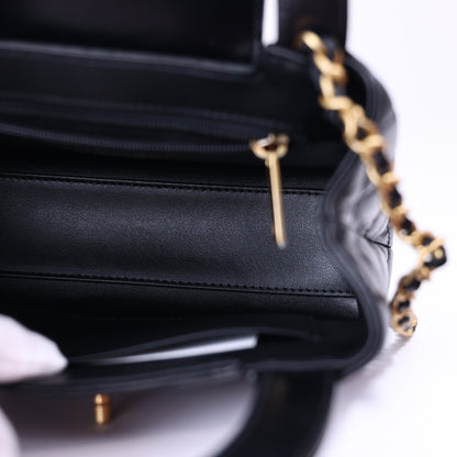 Chanel Kelly Nano Bag in Black Calfskin Leather with Gold Hardware interior view