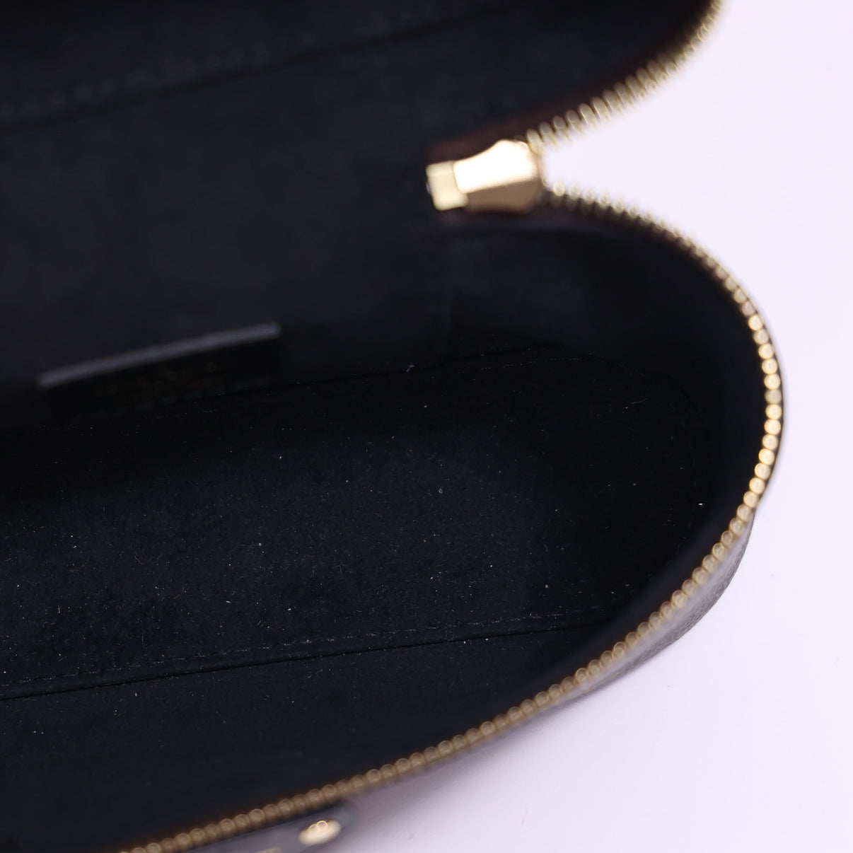 Louis Vuitton Vanity Chaine Pouch Bag in Brown Monogram Reverse Canvas with Gold Hardware interior view