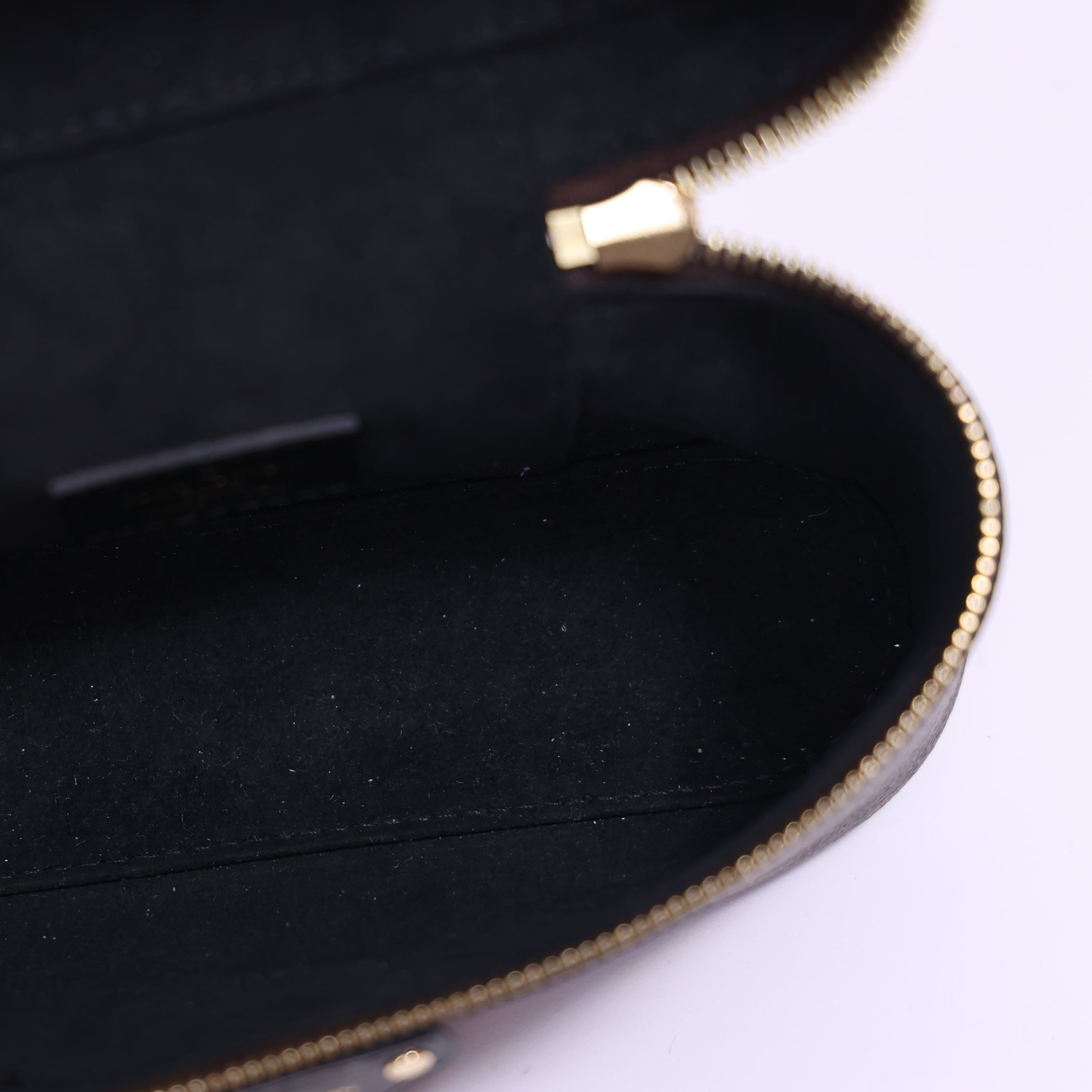 Louis Vuitton Vanity Chaine Pouch Bag in Brown Monogram Reverse Canvas with Gold Hardware interior view