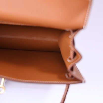 Hermès Kelly Danse in Gold Evercolor Leather with Gold Hardware interior view