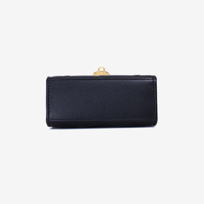 Chanel Coco Love Clutch on Chain in Black Lambskin Leather with Gold Hardware