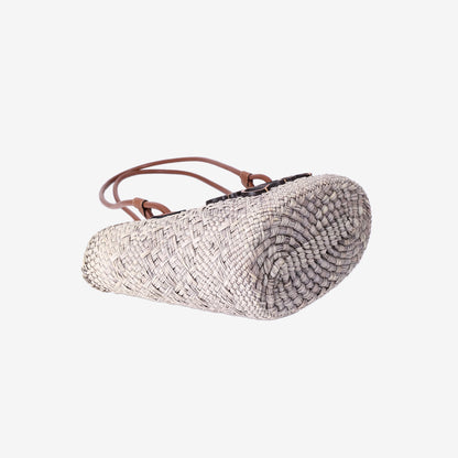 Loewe Anagram Mini Basket Bag in Natural/Tan Handwoven Iraca Palm with Calfskin Leather