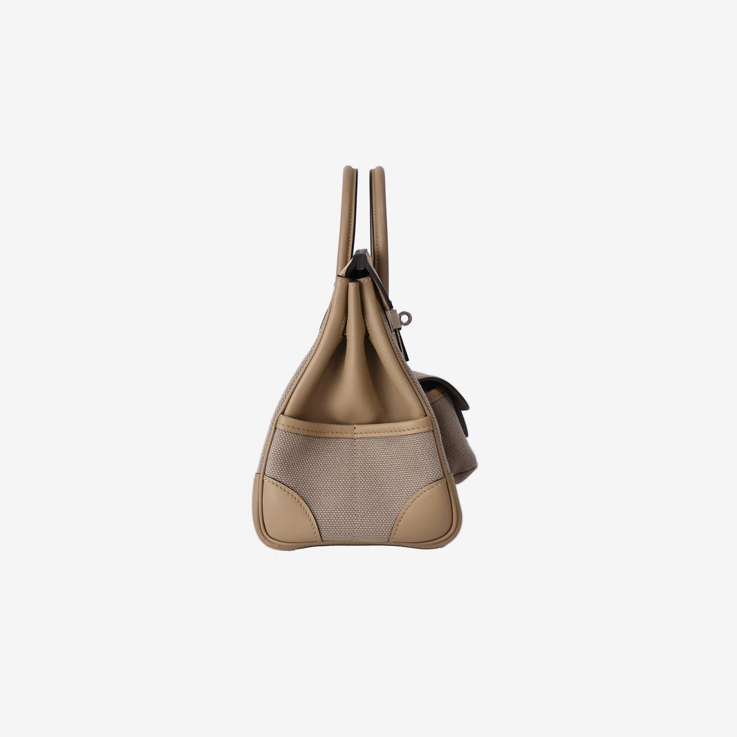 Hermès Birkin Cargo 25 in Beige Marfa Toile Goéland and Veau Swift Leather with Palladium-Plated Hardware