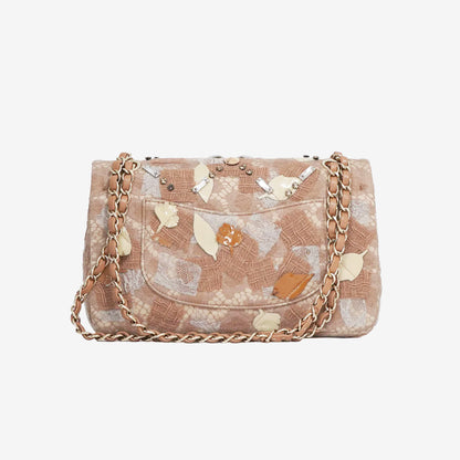 Chanel Métiers d’Art Classic Double Flap Medium in Beige Tweed and Embellished Leather