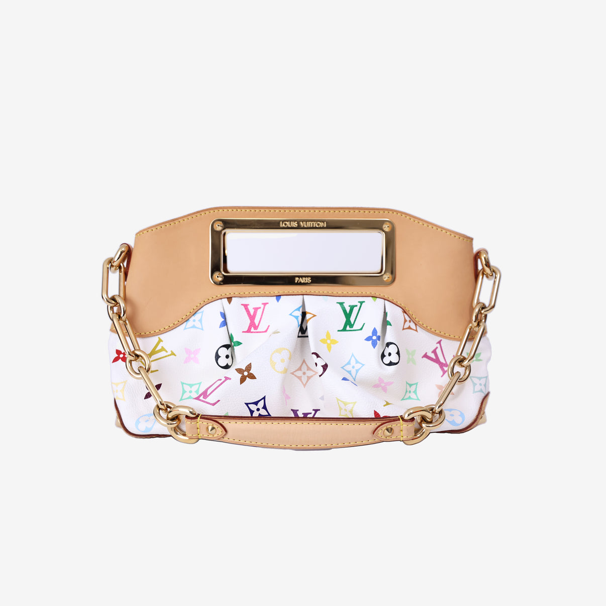 Louis Vuitton Judy Bag in White Monogram Canvas with Gold Hardware back view